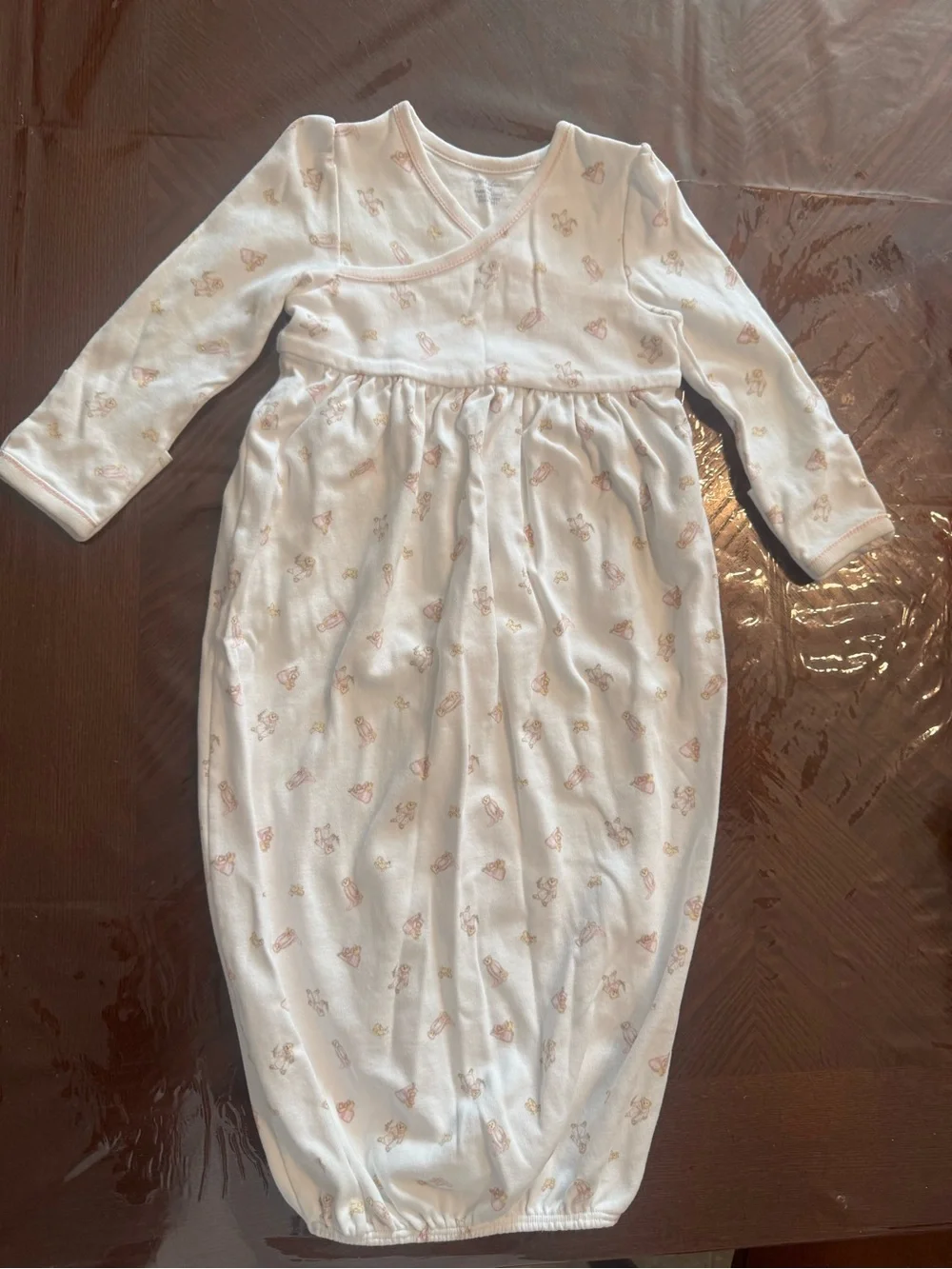 Ralph Lauren White and Pink Long-Sleeve Sleep Sack